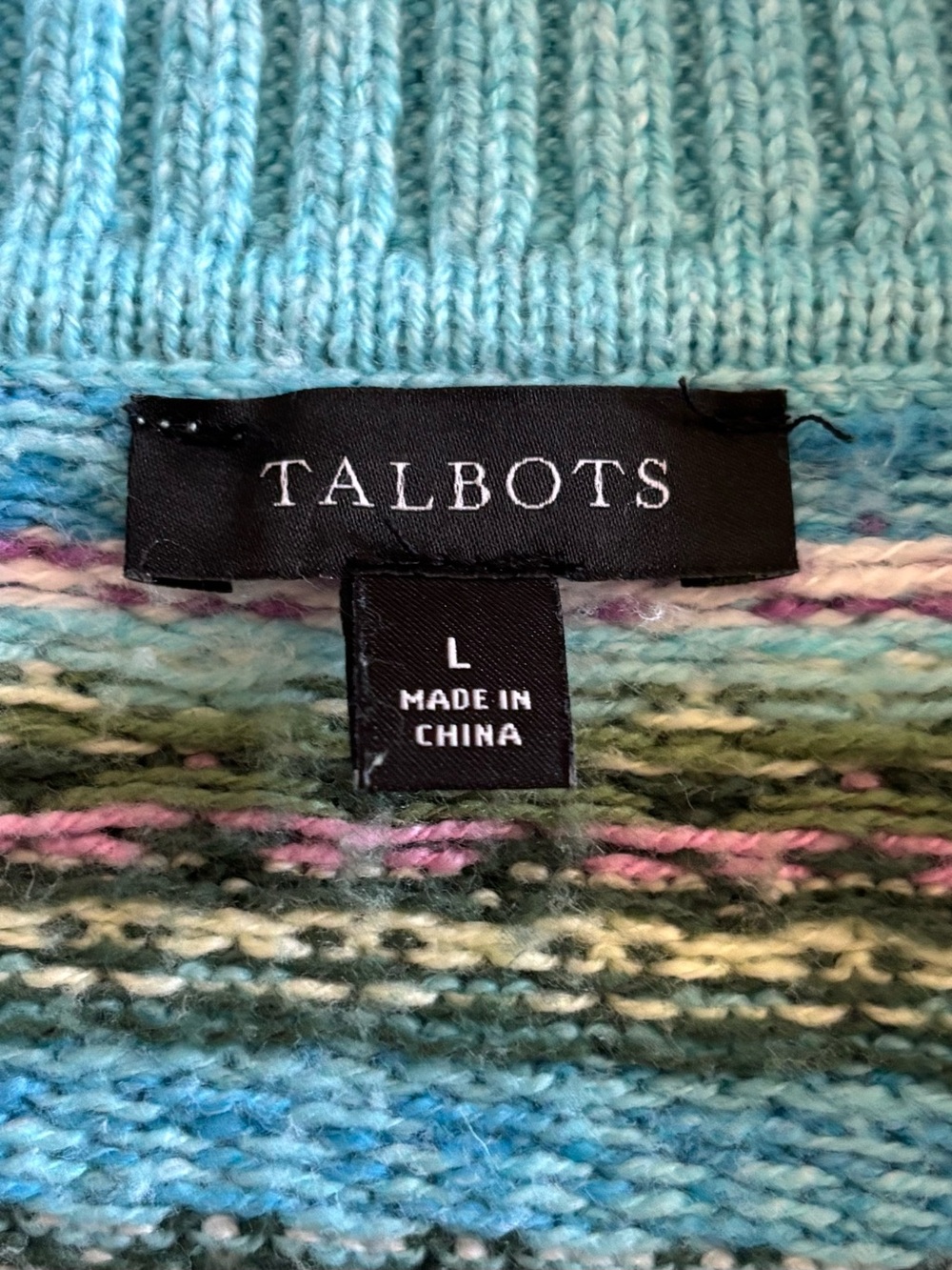 Talbots Johnny Collar Fair Isle Sweater - Picture 8 of 9